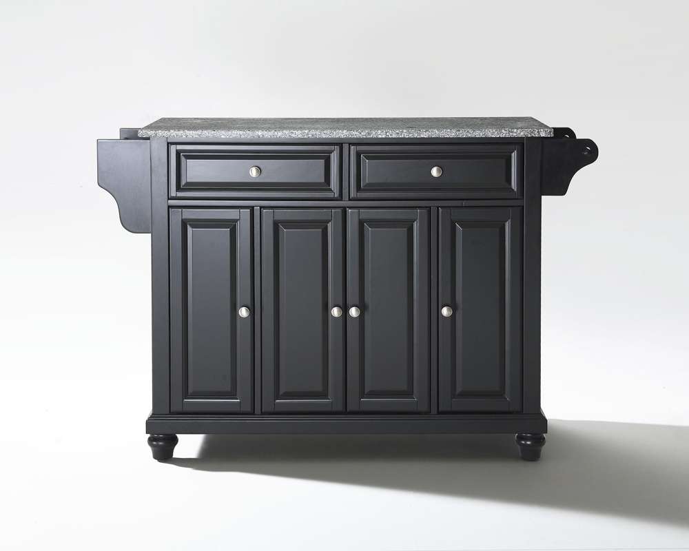 Crosley Furniture - Cambridge Solid Granite Top Kitchen Island in Black ...